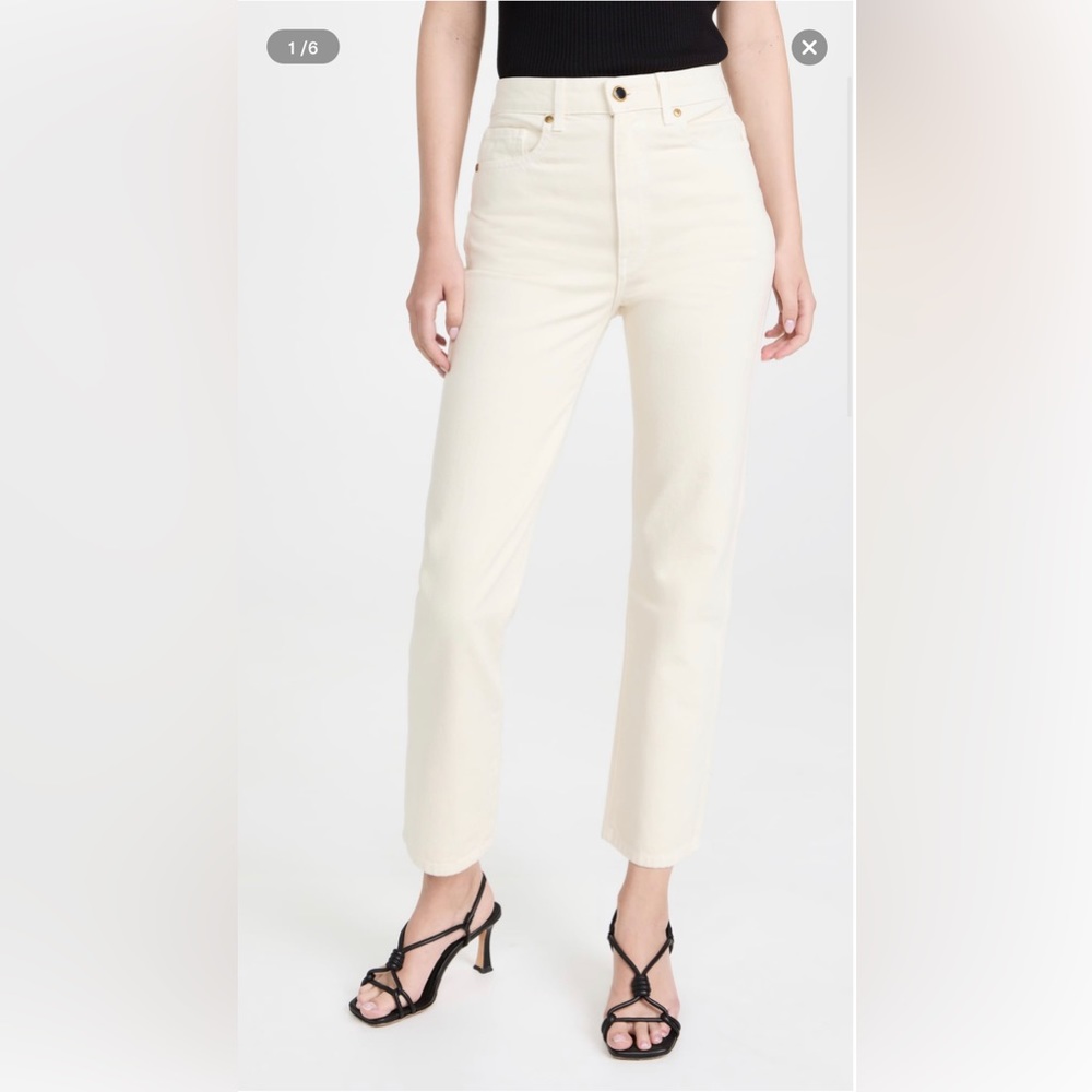 NWT Khaite Abigail Jean in Ivory Rigid Size: 28